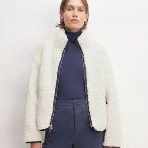 Everlane The ReNew Fleece Full Zip in Bone - Size Small